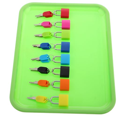 Kisangel Jeu Éducatif Montessori de 8 Cadenas Colorés Clés et Plateau en Plastique D’Apprentissage Stem pour Tout-Petits, Développement Motricité Fine et Coordination Œil-Main, Matériel
