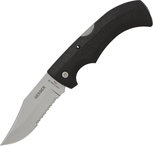 Gerber Gear Gator Pocket Knife - 3.76" Serrated Edge Folding Knife - EDC Gear and Equipment - Black