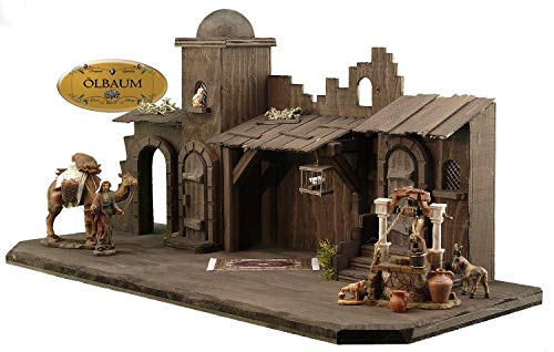 Weihnachtskrippe DUNKELBRAUN, orientalische Krippe XXL 70cm 