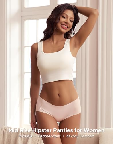 Image of INNERSY Seamless Underwear for Women Soft No Show Invisible Hipster Panties 4-Pack