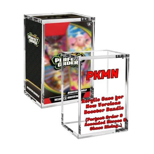 Booster Bundle Acrylic Case Upgraded Taller Version for Perfect Order & Ascended Heroes Magnetic Display Case 5mm Thick Clear Acrylic Storage Box with 3mm Magnet Lid Stackable Protector