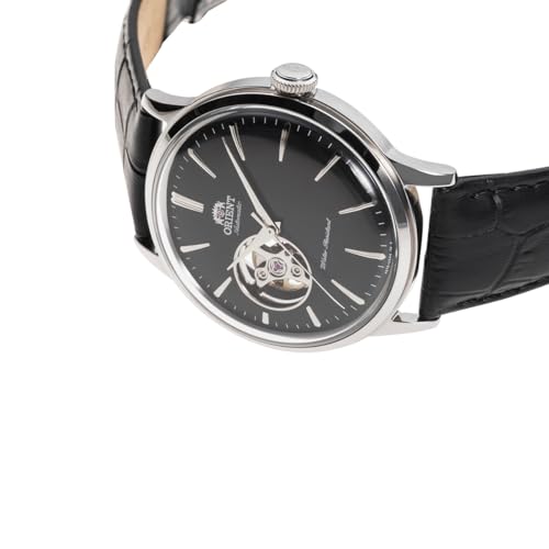 Image of Orient Bambino RN-AG0007B Men's Automatic Watch, Mechanical Design, Made in Japan, Automatic, Japanese Manufacturer Warranty, Open Heart, Black, Black, Wristwatch automatic,hand-wind
