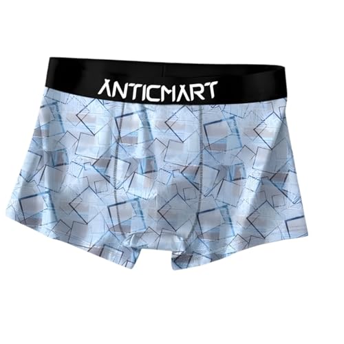 Image of Men's Extra Thin Elastic Ice Silk Underwear - Long, Comfortable, Breathable Boxer Brief Trunks (Pack of 3)