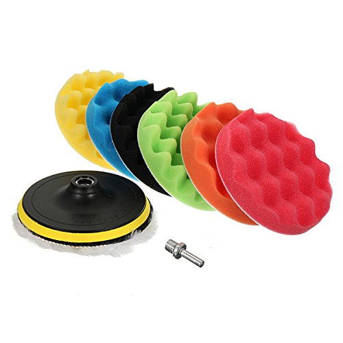 EsportsMJJ 16Pcs 6 Pulgadas Pulido Pulir Almohadillas Set Esponja Espuma Encerado Pad Conjunto