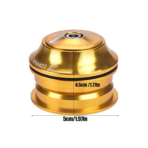 SANON Fahrrad Vorderrad Gabelschaft Headset Aluminiumlegierung Ersatzgerät Fahrradzubehör (Gold) – Bild 6
