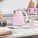 Salter Retro Pink Kitchen Set – 1.7L Kettle, 4 Slice Toaster, Bread Bin & 3 Piece Canister Set, Tea Coffee Sugar Storage, Vintage Design, Embossed Lettering