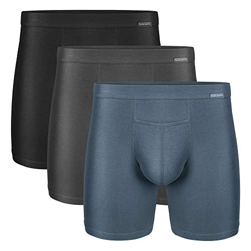 DAVID ARCHY Men's 3 Pack Premium Supima Cotton Underwear Ultra Soft Boxer Briefs