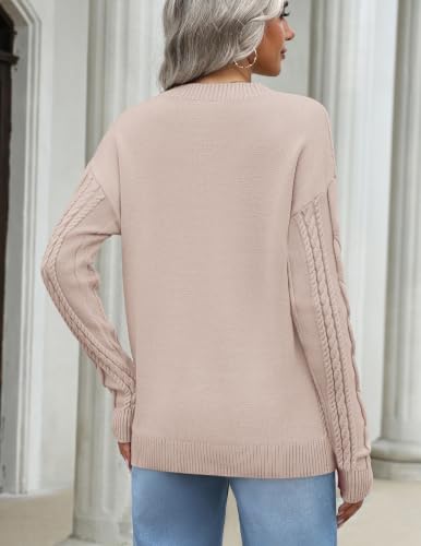 Zeagoo Cream Sweater Womens Trendy Business Cable Knit Chunky Fall Pullover - image 5