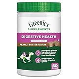 Greenies Sensitive Care Digestive Health Dog Supplement Chicken-Free Formula, with a Probiotic for Dogs, Peanut Butter Flavor, 80 Count Tub
