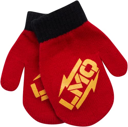Image of Disney Cars Lightning McQueen Winter Hat 2 Pair Mittens or Gloves (Toddler /Little Boys)