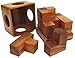 6 Wooden Puzzle Gift Set in A Wood Box - 3D Unique IQ Puzzles