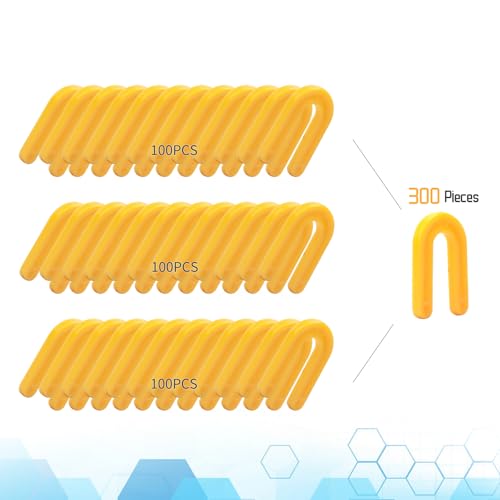 Image of 300PCS Plastic Shims, Horseshoe Shims, U Shaped Tile Spacers | Plastic Shims for Leveling, Yellow 3 /16 inch