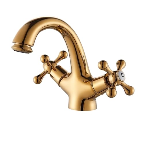 Robinet laiton antique doré haut de gamme style rétro pour vasque
