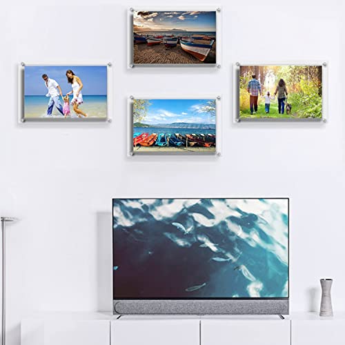 Halyuhn Acrylic 8.5 X 11 Picture Frame Set Of 3, Clear Wall Mount Floating Picture Frames, Degree, Certificate, Document, Lucite Transparent Picture Frames A4 Letter Size For Wall Decoration #TOP6