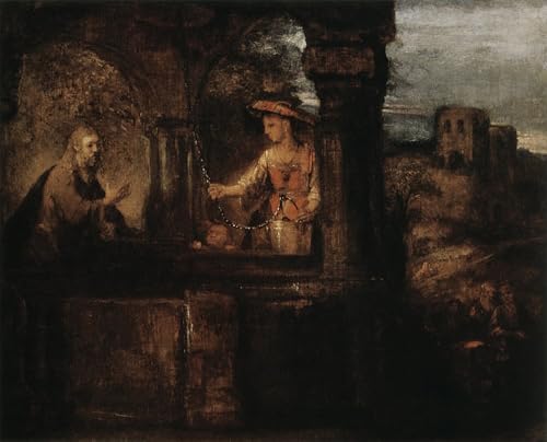 Graffiti Art Mural Rembrandt Le Christ et la Samarie Peinture Pour Murs Vides 60x90