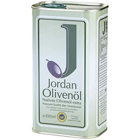 Jordan Olivenöl - Natives Olivenöl Extra von der griechischen Insel Lesbos - traditionelle Handernte - Kaltextraktion am Tag der Ernte - Kanister im traditionellen Retro-Design mit Ausgießer - 1,00 Liter Cover