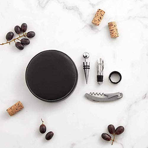 XLKJ Juego de Abridor de Vino, Sacacorchos de Botella, Abridor de la Botella del Vino para Boda, Fiesta, Set de Regalo con Estuche de Cuero Sintético - imagen 6