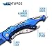 MTECH USA Folding Knife, 3.75-Inch Half-Serrated Blade, Titanium Coating, Glass Breaker, Pocket Clip (Blue Silver)