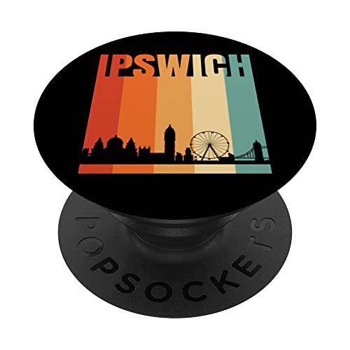 Ipswich City Skyline PopSockets Swappable PopGrip, Black