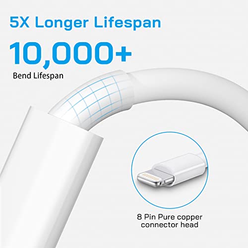 Iphone Charger Cables，[Mfi Certified] 4 Pack Usb To Lightning Cable Compatible With Iphone 14/14Pro/13/13Pro/12/12Pro/11/Pro/X/Xs Max/Xr/8 Plus /7 Plus/6/ Ipad Pro/Air/Mini (1M/3.3Ft） #TOP1