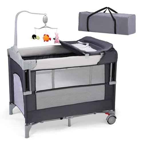 JOYMOR Pack and Play with Changing Table