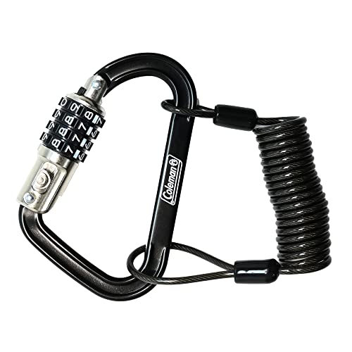 Coleman 85706 Bicycle Carabiner Lock, Cable Lock, Coil Lock, Approx. 35.4 inches (90 cm), 4 Digit My Set, Dial Type, PIN Code, Settable, Anti-Theft, Key Holder, Lightweight, Compact, Portable, Strap,