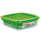 Glas Pyrex &Store Cook Quadratische Auflaufform mit Deckel (20 x 17 cm, 1 l