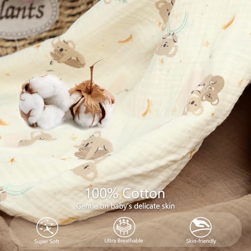 Image of Pea Pod Muslin Baby Lounger Cover 2 Pack Cotton Slipcover, Soft Breathable Infant Lounger Covers Only for Newborn Baby Nest Lounger Sheets for Cozy Naps 0-12 Months(Koala)