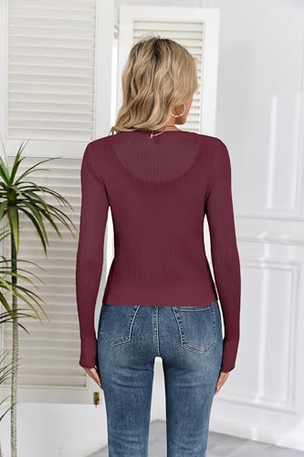 Iandroiy Women's Cropped Cardigan Button Down V Neck Long Sleeve Soft Knit Shrug Sweaters2