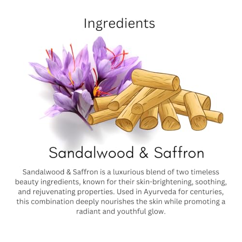 Image of Khadi Sandalwood & Saffron Handmade Bathing Soap Bar 125g | Natural & Herbal | Deep Cleansing for Glowing & Brightening Skin | Evens Out Skin Tone | All Skin Types | Men & Women