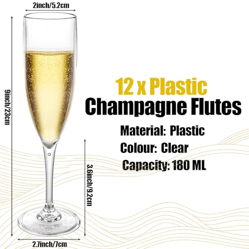 Copas de plástico para champán reutilizables irrompibles de 180 ml 3
