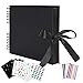Bemece Scrapbook, 80 Pages Photo Album Craft Paper, DIY Handmade Album Scrapbook for Anniversary, Wedding,Travelling, Baby Shower (Black)