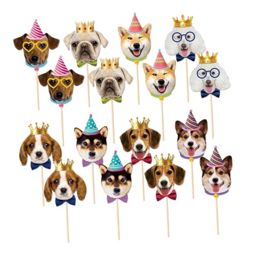 LIFKOME 56 piezas Toppers para Cupcakes de Cachorro con Decoración Temática de Cumpleaños para Mascotas Adornos Ligeros y Estables para Tartas y Postres Fiestas Animales