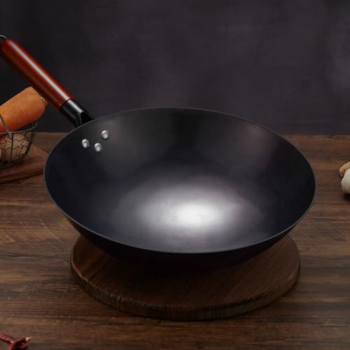 Wok tradicional hierro 34 cm antiadherente sin químico miniatura 4