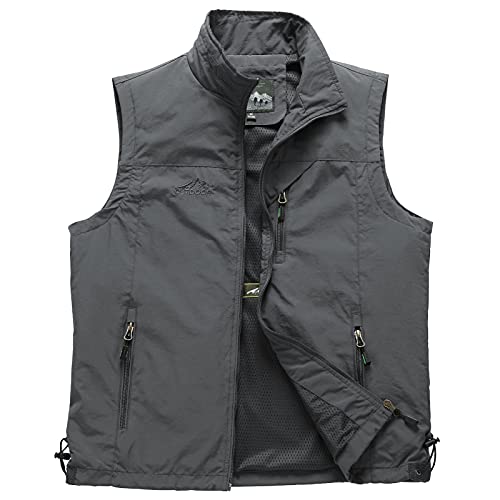 Chaqueta sin Mangas de Verano para Hombre Chaleco de Primavera Verano Casual sl Aire Libre Secado Rápido Travels - XXL Cover