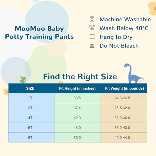 Image of MooMoo Baby Absorbent Potty Training Underwear Cotton Pee Pants for Boys 2T | Breathable,Washable and Reusable, Daytime Potty Training