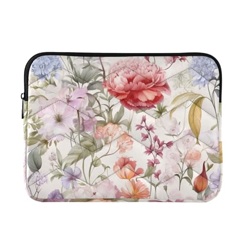 Funda para portátil 13-14 pulgadas con flores acuarela