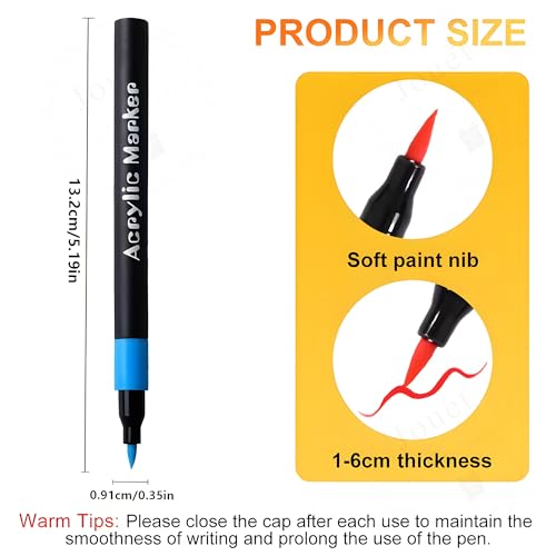 Image of JOUET Acrylic Marker Pens Set, 24 Colors, Fine Tip, Water-Based, Multi-Surface, Permanent, Quick-Drying, with Storage Case
