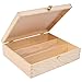 Creative Deco Coffret Cadeau Caisse à Vin en Bois | Boite Rangement | 3 Bouteilles | 35 x 30 x 10 cm | Boîte Non Peint | Coffre avec Couvercle | Parfait pour Peindre, Stockage, Décoration