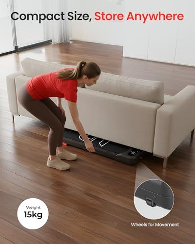 Image of Sparnod Fitness STH-3001 Walking Pad for Home Use, 2.5 HP Motor 1-6 km /h Speed, Manual Incline 2 Levels, LED Display for Time, Distance, Speed & Calories, Compact Treadmill, 90kg Max Weight