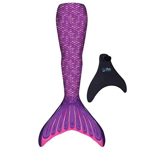 Fin Fun Starter Mermaid Tail with Monofin for Kids, Boy & Girls - Small, Medium - Purple
