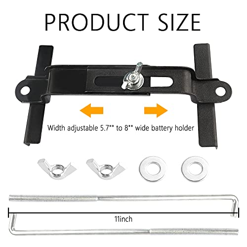 Ajustable Battery Hold Down With Stainless J Bolt Kit,A Specialty Automotive Tools Car Battery Holder Of Car Suv Truck Rv Camper And Trailer (11Inch/27Cm Bolts) #TOP1