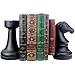 Chess Bookends, Office Decorative Bookends for Shelves, Heavy Bookends Book Stoppers Book Holders for Desk Decoration, 7x7x4 inches, Black,1Pair/2Piece