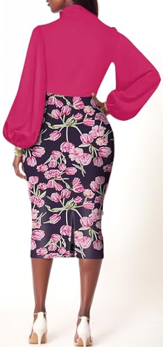 Image of Sexy Long Sleeve Dress for Women Solid Color Bow Knot Turtleneck Formal Gown Midi Casual Church Dresses