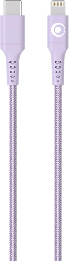Câble tressé USB C/Lightning 3A violet Bigben, une conception durable