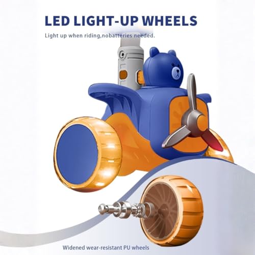 Image of 2-in-1 Modernistic Kick Scooter for 3-10 Years Old Kids | 3-Level Height Adjustable Handlebar | Music & PU LED Flashing Wheels | Foldable and Lightweight (KS-213 Blue /Orange)