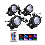 Color Changing LED Pond Lights, 12W Spot Lights IP68 Waterproof Pond Light Underwater Multi-Color...