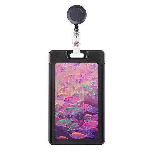 Porte-badge rétractable poissons océaniques à enrouleur automatique anti-perte