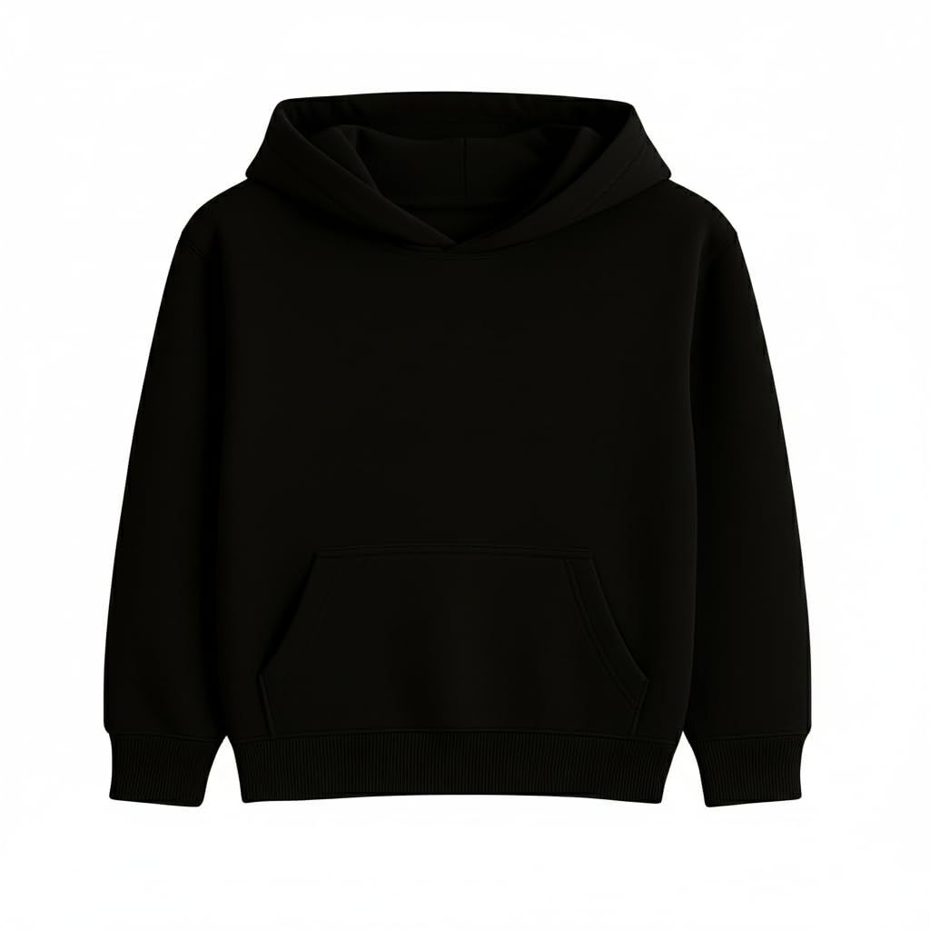 Black Pullover Hoodie with Floral Butterfly Design, Cotton Blend Sweatshirt, Long Sleeve Casual Wear-picture-43