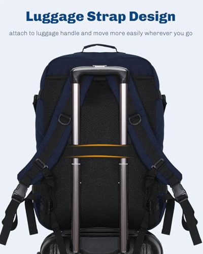 Image of Hynes Eagle Carry on Backpack 38L Large Travel Backpack for Women Flight Approved Weekender Bag Laptop Backpack Men 15 inches Dark Blue